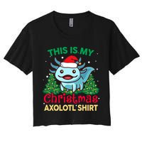 This Is My Christmas Axolotl Pajamas Pjs Women's Crop Top Tee
