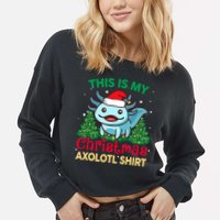 This Is My Christmas Axolotl Pajamas Pjs Cropped Pullover Crew
