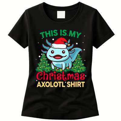 This Is My Christmas Axolotl Pajamas Pjs Womens T-Shirt