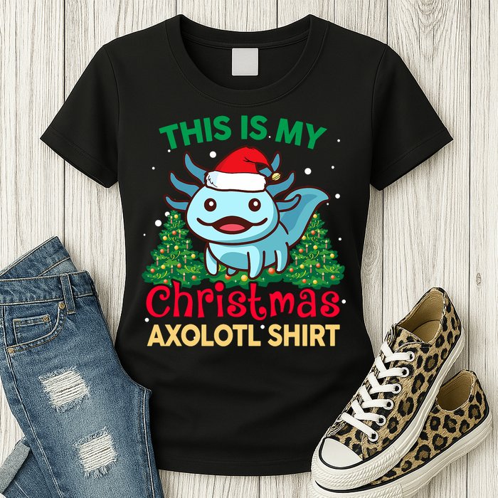 This Is My Christmas Axolotl Pajamas Pjs Womens T-Shirt