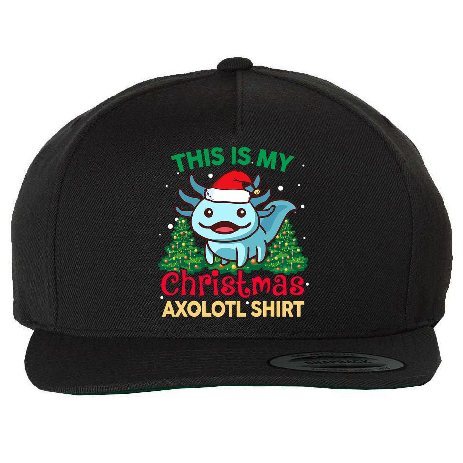 This Is My Christmas Axolotl Pajamas Pjs Wool Snapback Cap