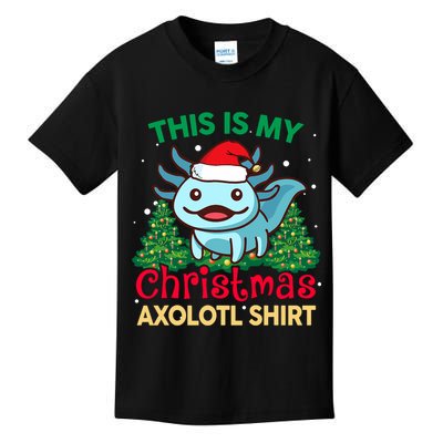 This Is My Christmas Axolotl Pajamas Pjs Kids T-Shirt