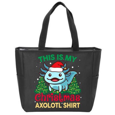This Is My Christmas Axolotl Pajamas Pjs Zip Tote Bag