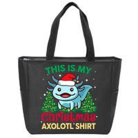 This Is My Christmas Axolotl Pajamas Pjs Zip Tote Bag