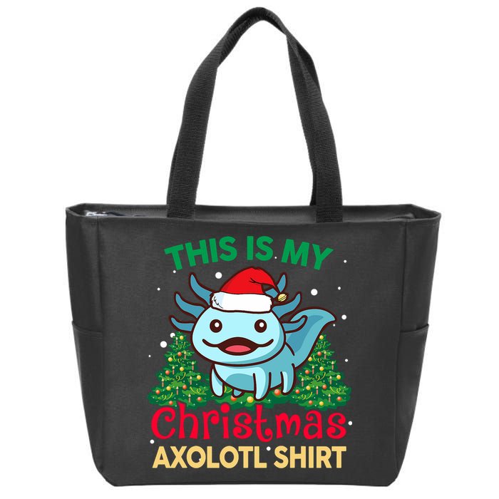 This Is My Christmas Axolotl Pajamas Pjs Zip Tote Bag