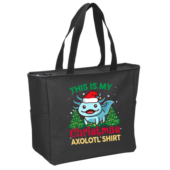 This Is My Christmas Axolotl Pajamas Pjs Zip Tote Bag