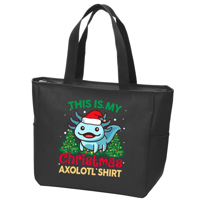 This Is My Christmas Axolotl Pajamas Pjs Zip Tote Bag