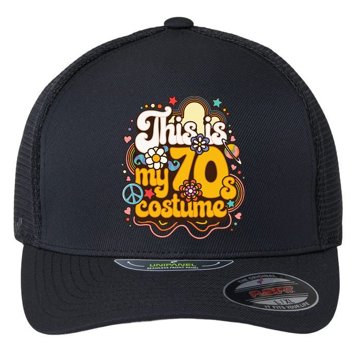 This Is My 70s Costume Theme Party Hippie Friends Flexfit Unipanel Trucker Cap