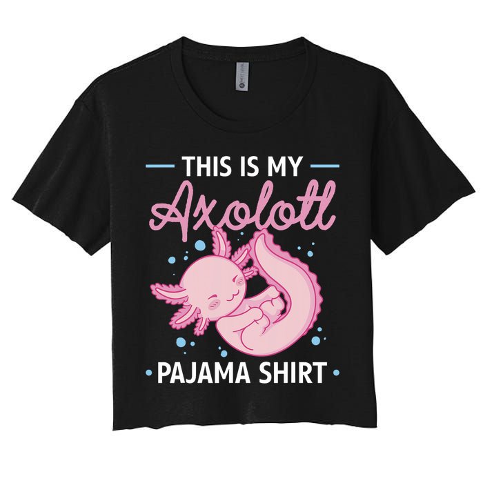 This Is My Axolotl Pajama Axolotl Pajamas Women's Crop Top Tee