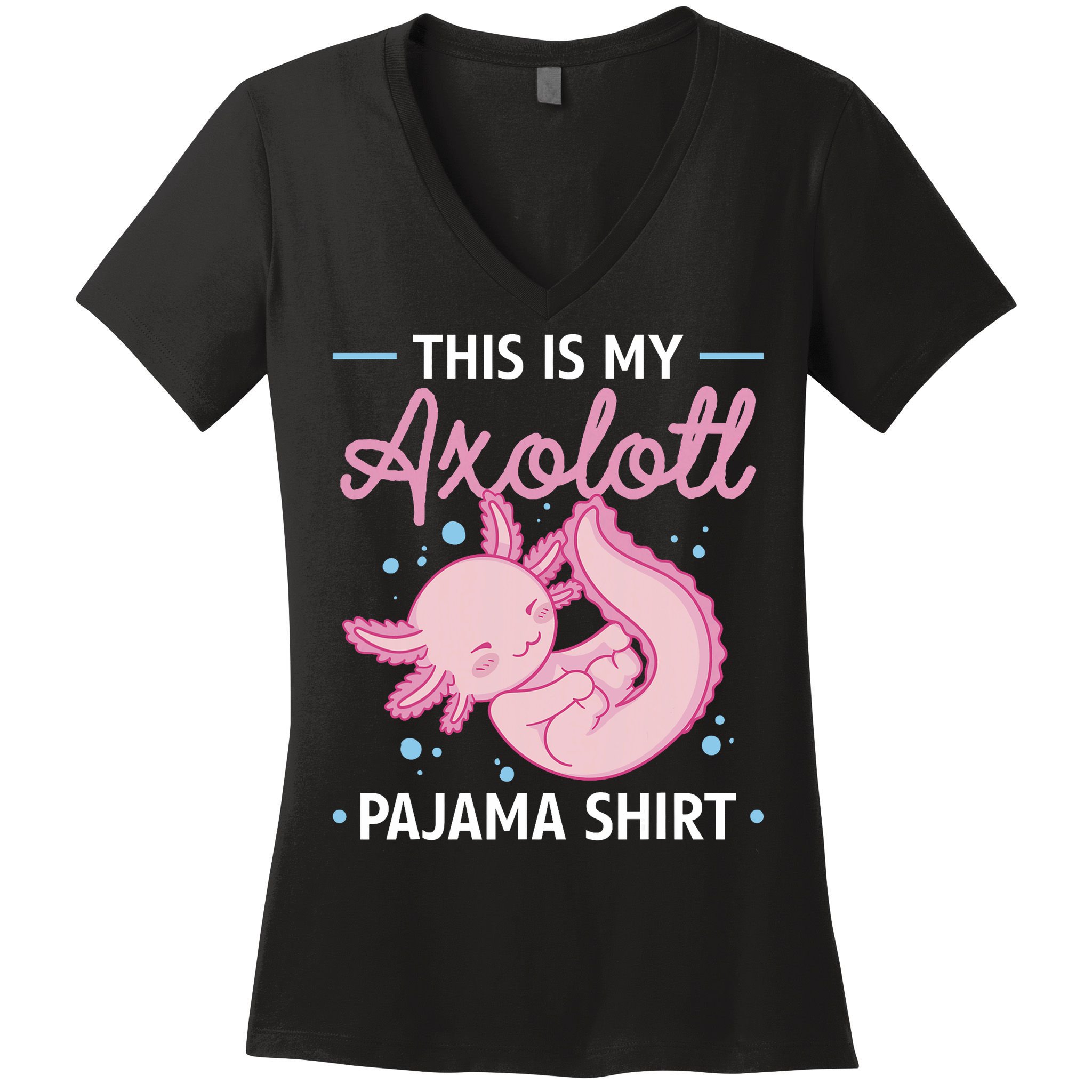 This Is My Axolotl Pajama Axolotl Pajamas Women's V-Neck T-Shirt