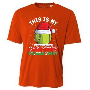 This Is My Christmas Pajama Gift Tennis Ball Santa Hat Xmas Cool Gift Cooling Performance Crew T-Shirt