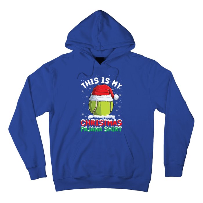 This Is My Christmas Pajama Gift Tennis Ball Santa Hat Xmas Cool Gift Hoodie