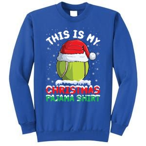 This Is My Christmas Pajama Gift Tennis Ball Santa Hat Xmas Cool Gift Sweatshirt