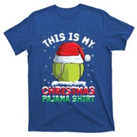 This Is My Christmas Pajama Gift Tennis Ball Santa Hat Xmas Cool Gift T-Shirt