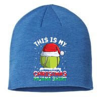 This Is My Christmas Pajama Gift Tennis Ball Santa Hat Xmas Cool Gift Sustainable Beanie