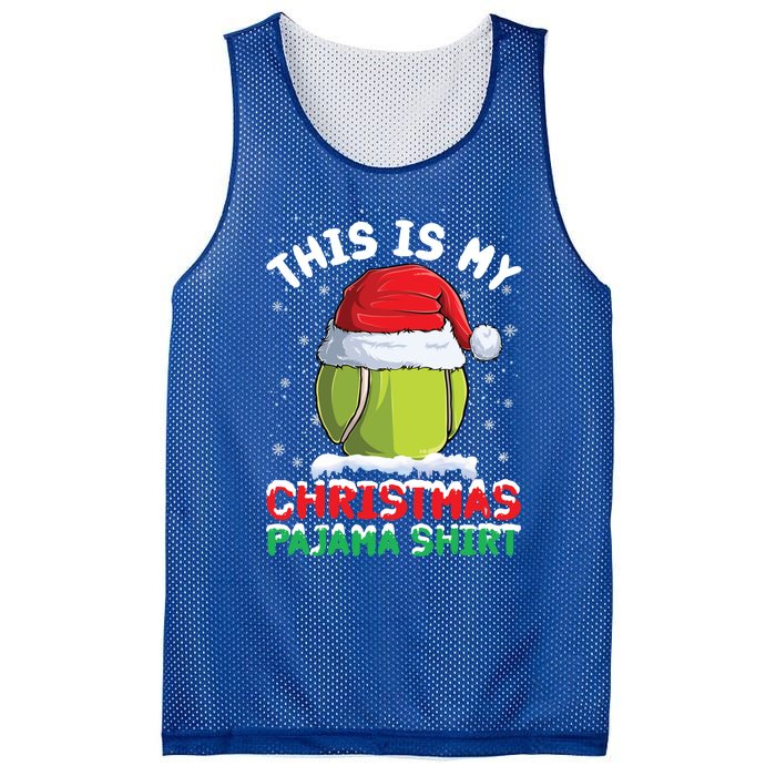 This Is My Christmas Pajama Gift Tennis Ball Santa Hat Xmas Cool Gift Mesh Reversible Basketball Jersey Tank