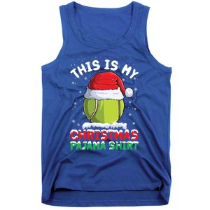 This Is My Christmas Pajama Gift Tennis Ball Santa Hat Xmas Cool Gift Tank Top