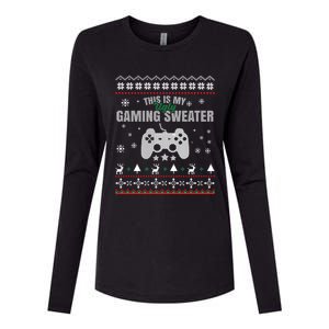 This Is My Ugly Gaming Funny Christmas Video Gamer Cute Gift Womens Cotton Relaxed Long Sleeve T-Shirt