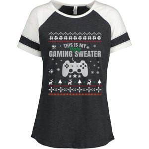 This Is My Ugly Gaming Funny Christmas Video Gamer Cute Gift Enza Ladies Jersey Colorblock Tee