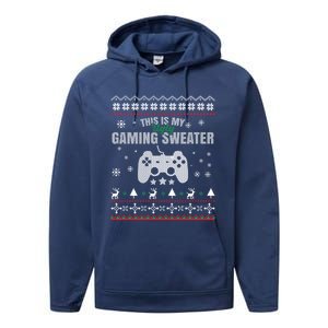 This Is My Ugly Gaming Funny Christmas Video Gamer Cute Gift Performance Fleece Hoodie