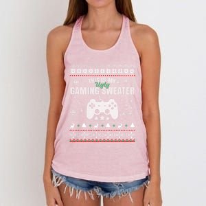 This Is My Ugly Gaming Funny Christmas Video Gamer Cute Gift Women's Knotted Racerback Tank