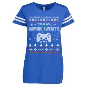 This Is My Ugly Gaming Funny Christmas Video Gamer Cute Gift Enza Ladies Jersey Football T-Shirt