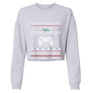 This Is My Ugly Gaming Funny Christmas Video Gamer Cute Gift Cropped Pullover Crew