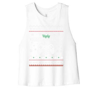 This Is My Ugly Gaming Funny Christmas Video Gamer Cute Gift Women's Racerback Cropped Tank