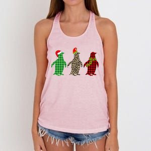 This Is My Christmas Pajama Penguin Xmas Tree Animals Great Gift Women's Knotted Racerback Tank