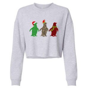 This Is My Christmas Pajama Penguin Xmas Tree Animals Great Gift Cropped Pullover Crew