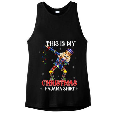 This Is My Christmas Pajama Dabbing Nutcracker Ladies PosiCharge Tri-Blend Wicking Tank