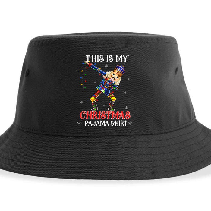 This Is My Christmas Pajama Dabbing Nutcracker Sustainable Bucket Hat