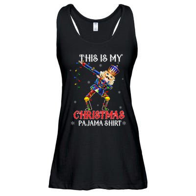 This Is My Christmas Pajama Dabbing Nutcracker Ladies Essential Flowy Tank