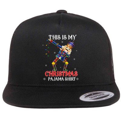 This Is My Christmas Pajama Dabbing Nutcracker Flat Bill Trucker Hat