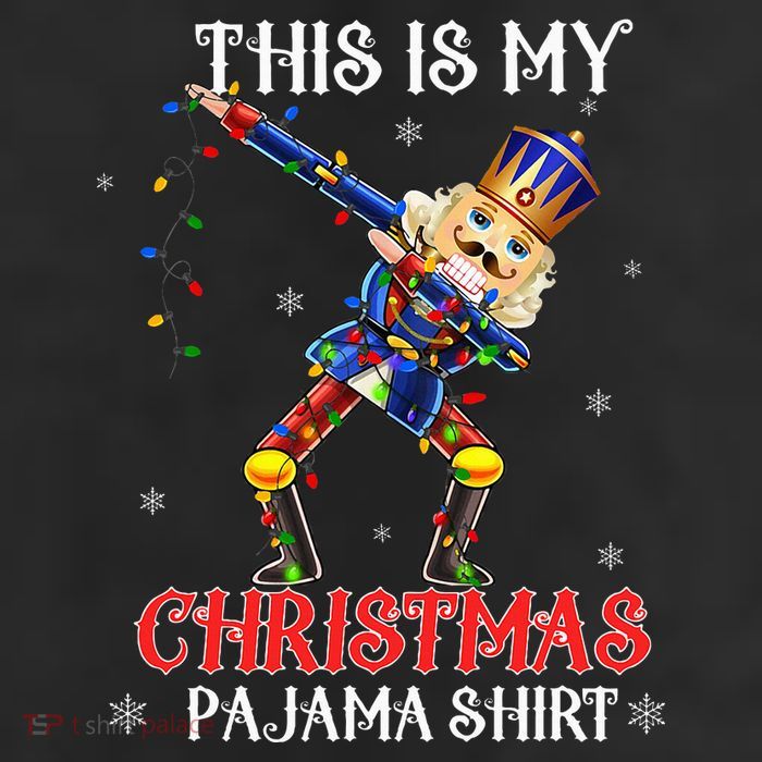 This Is My Christmas Pajama Dabbing Nutcracker Crop Fleece Hoodie
