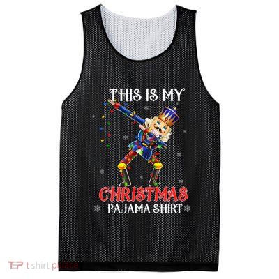 This Is My Christmas Pajama Dabbing Nutcracker Mesh Reversible Basketball Jersey Tank