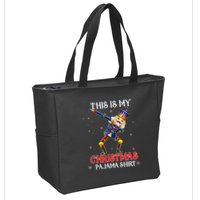 This Is My Christmas Pajama Dabbing Nutcracker Zip Tote Bag