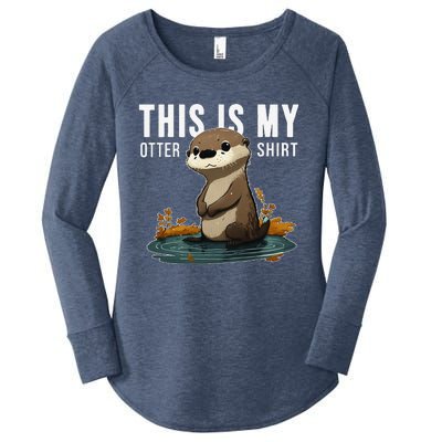 This Is My Otter Otterly Funny Animal Humor Women's Perfect Tri Tunic Long Sleeve Shirt