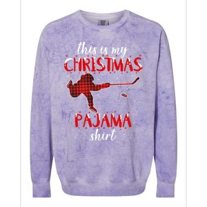 This Is My Christmas Pajama Funny Ice Hockey Cute Gift Colorblast Crewneck Sweatshirt