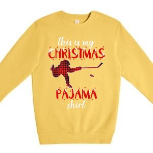 This Is My Christmas Pajama Funny Ice Hockey Cute Gift Premium Crewneck Sweatshirt