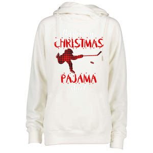 This Is My Christmas Pajama Funny Ice Hockey Cute Gift Womens Funnel Neck Pullover Hood