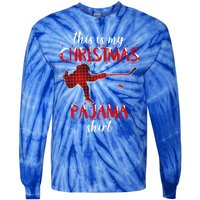 This Is My Christmas Pajama Funny Ice Hockey Cute Gift Tie-Dye Long Sleeve Shirt