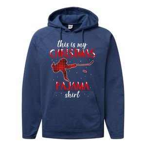 This Is My Christmas Pajama Funny Ice Hockey Cute Gift Performance Fleece Hoodie