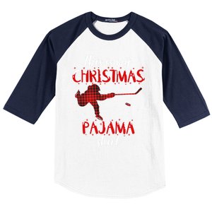 This Is My Christmas Pajama Funny Ice Hockey Cute Gift Baseball Sleeve Shirt