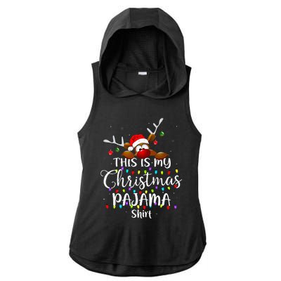 This Is My Christmas Pajama Xmas Lights Ladies PosiCharge Tri-Blend Wicking Draft Hoodie Tank