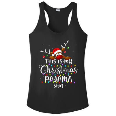 This Is My Christmas Pajama Xmas Lights Ladies PosiCharge Competitor Racerback Tank