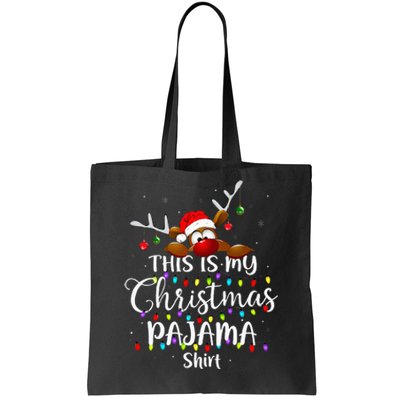 This Is My Christmas Pajama Xmas Lights Tote Bag