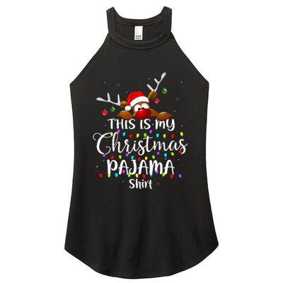 This Is My Christmas Pajama Xmas Lights Women's Perfect Tri Rocker Tank