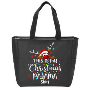 This Is My Christmas Pajama Xmas Lights Zip Tote Bag