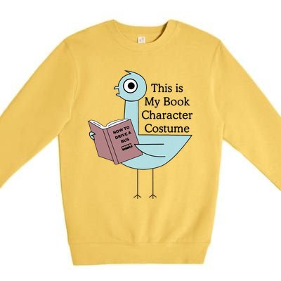 This Is My Book Character Costume Pigeon Reading Premium Crewneck Sweatshirt